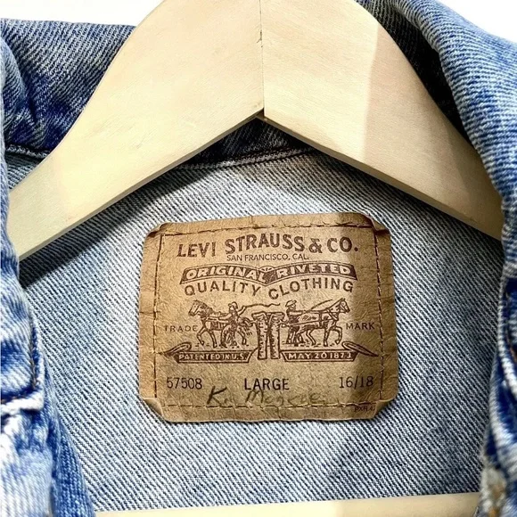 Vintage Unisex Levi’s Orange Tab Denim Oversized Trucker Jacket - Picture 3 of 7